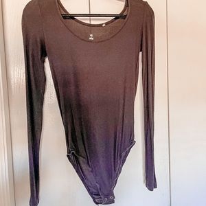Long sleeve, black, bodysuit